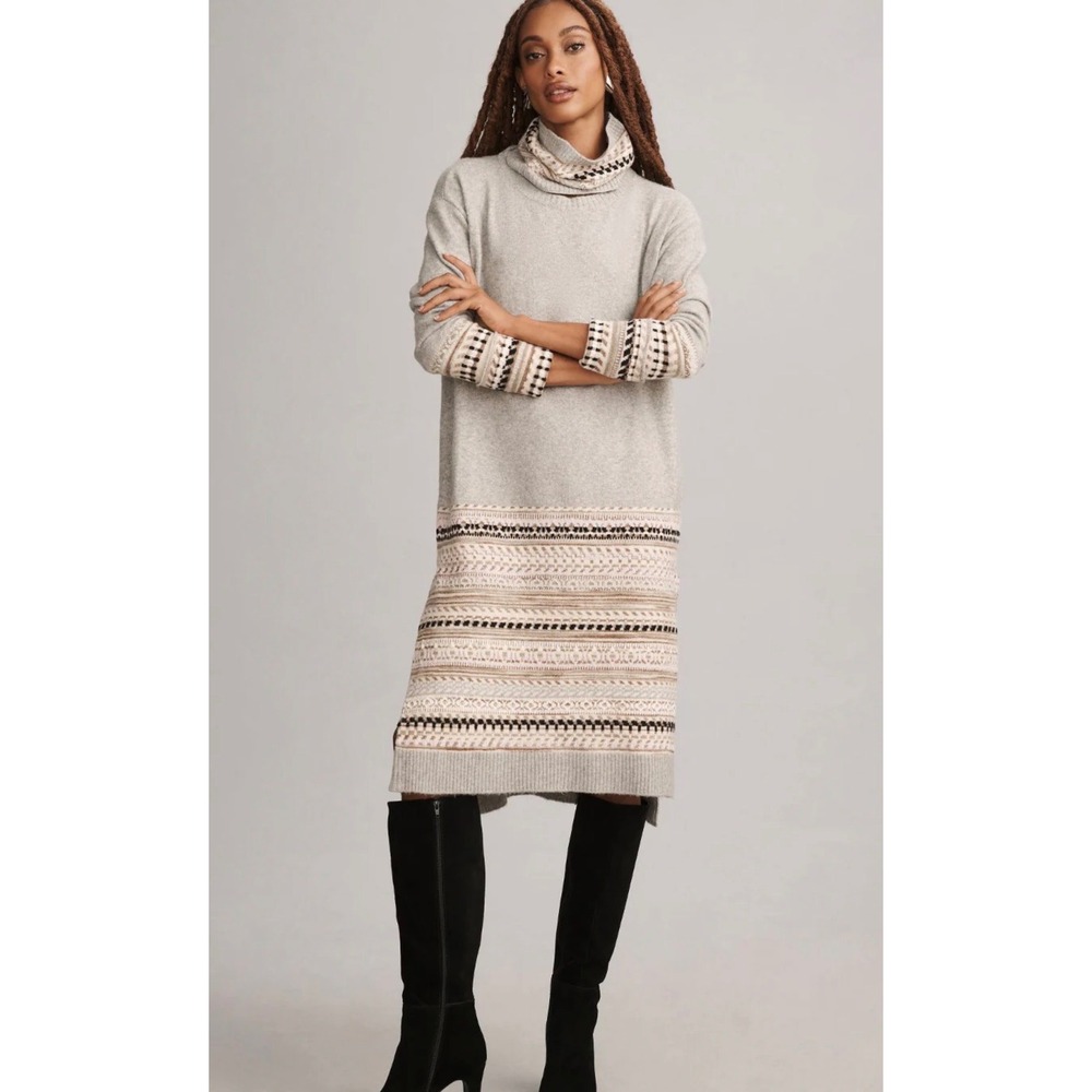 Daily Practice Fair Isle Sweater Knit Jumper Dress Cottagecore Small Nordic Ski